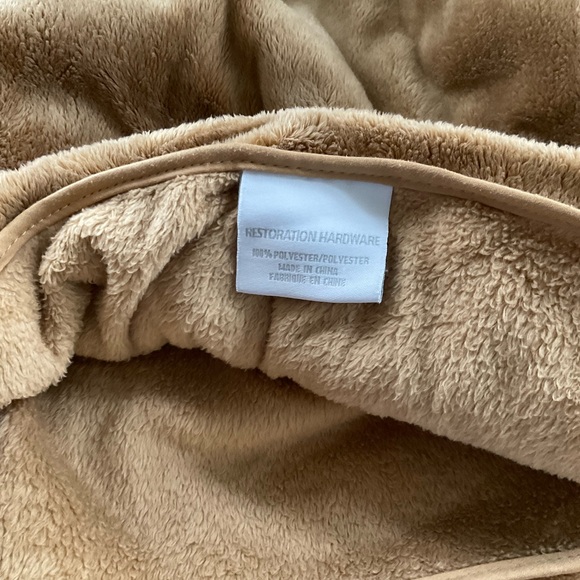 Restoration Hardware Plush Brown Pillow and Blanket Set - Picture 3 of 3